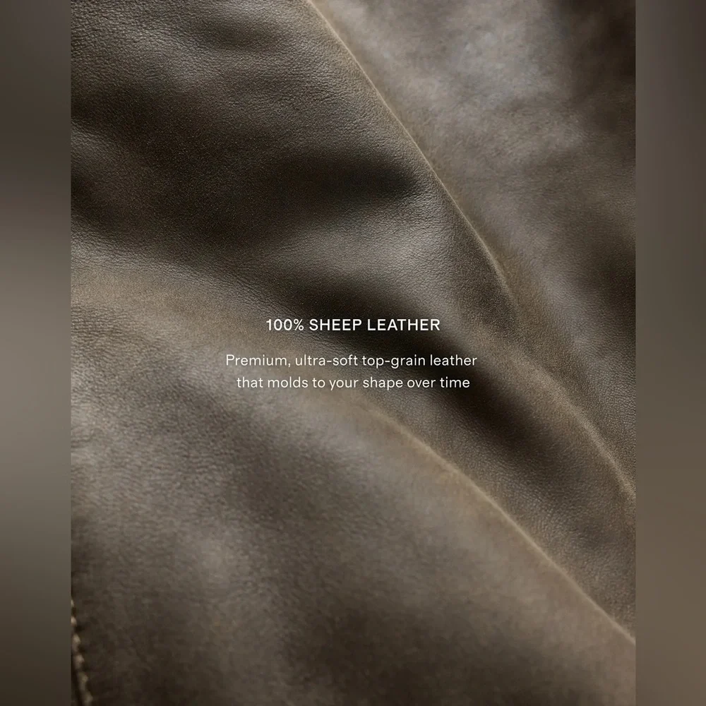 100% Leather Oversized Bomber Jacket - Picture 6 of 6